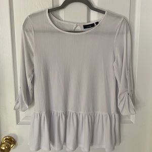 APT 9 White Peplum Blouse with Keyhole Back